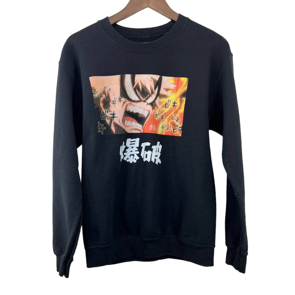 My Hero Academia Sweatshirt Funimation Black Crewneck Women's Size Small